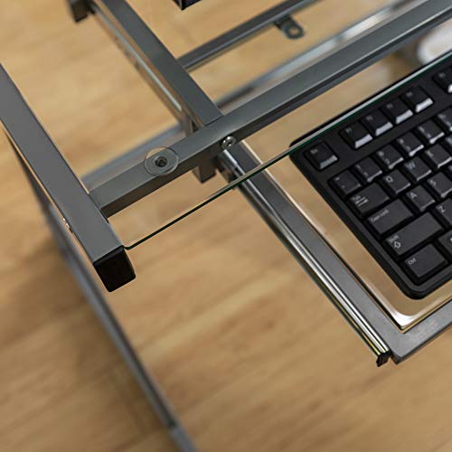 image for Walker Edison Modern Corner L Shaped Glass Computer Writing Gaming Gam