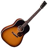 Martin Guitar DSS-17 Acoustic Guitar with Soft-Shell Case, Sitka Spruce and Mahogany Construction, Satin Finish, 000-14 Fret Slope Shoulder, and Modified Low Oval Neck Shape, Whiskey Sunset