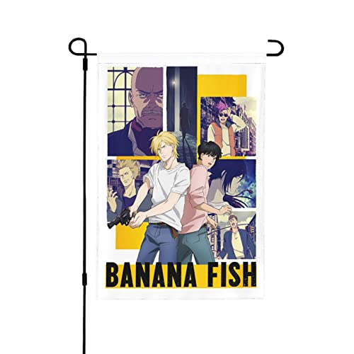 Anime Banana Fish Garden Flag Welcome Summer Vertical Double Sided Yard Flag Outdoor Decor Holiday Garden Flags For Outside Patio Porch Lawn 28"X40" #TOP7