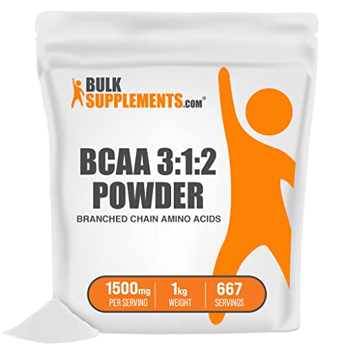 BulkSupplements.com BCAA 3:1:2 (Branched Chain Amino Acids) - BCAA Unflavored Powder - BCAA Powder - Muscle Building Supplements for Men - BCAA Pre Workout - Amino Acid Powder (1 Kilogram - 2.2 lbs)