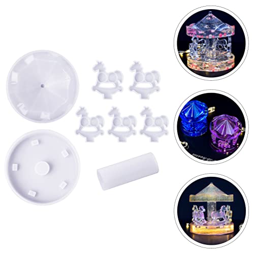 Carousel Resin Epoxy Molds Carousel Ornament Crystal Epoxy Resin Mold Carousel Horse Casting Mould DIY Kits Silicone Molds Merry- go- Round Decorations for DIY Home Decor - Image 4