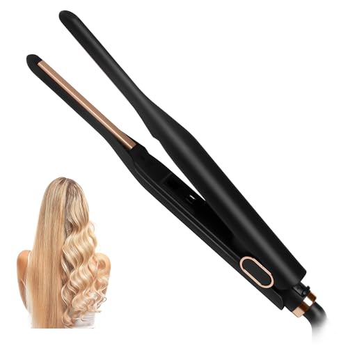 UMIGA Mini Ionic Hair Straightener, Pencil Hair Straightener, 2 in 1 Straightener & Curler, Travel-Size with Portable Lightweight Design for Short Hair & Beards-for All Hair Types