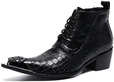 Amazon.com: SHOE Botas de cuero con cremallera y puntera de metal Western  Punk Cowboy Rock Singer para formal, boda, casual, oficina, fiesta, botas  negras : Todo lo demás