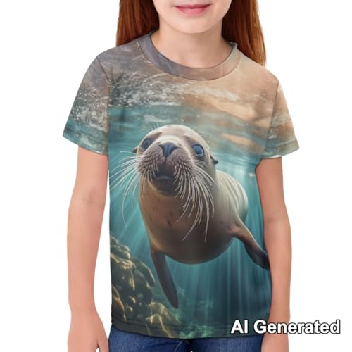 Image of Xhuibop Kids T Shirts for Boys Size 3-16 Girls Short Sleeve Sportswear Active Tops
