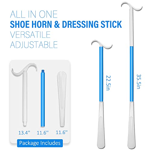 355-Inch-Long-Handled-Shoe-Horn-Dressing-Stick-Sock-Remover-Aid-Helper-Versatile-Adjustable-Dressing-Aid-for-Shoes-Socks-Shirts-Pants-Long-Shoe-Horn-Shoe-Horn-Long-Handle-for-Seniors
