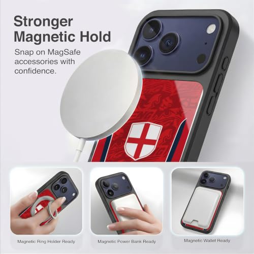 Coque silicone iPhone 17 Pro Angleterre antichoc drapeau foot St George