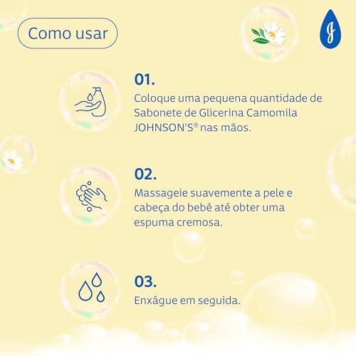 Sabonete Líquido Glicerina Camomila JOHNSON’S® Baby, 180mL