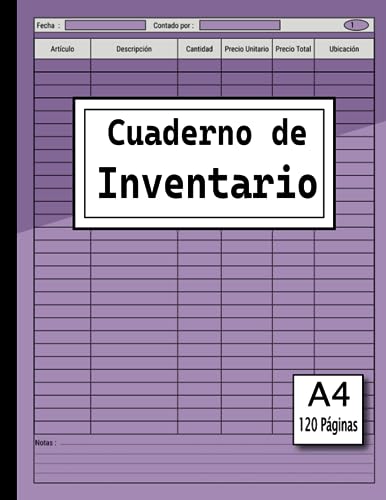 Cuaderno de Inventario: Seguimiento De Inventario