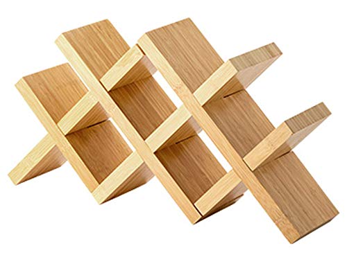 Soporte de madera para 7 botellas de vino de mesa miniatura 1