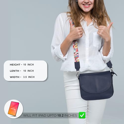 Image of Genuine Leather Shoulder Crossbody Purse For Women with Adjustable Strap, Mobile Pocket & Outside & Inside Zipper