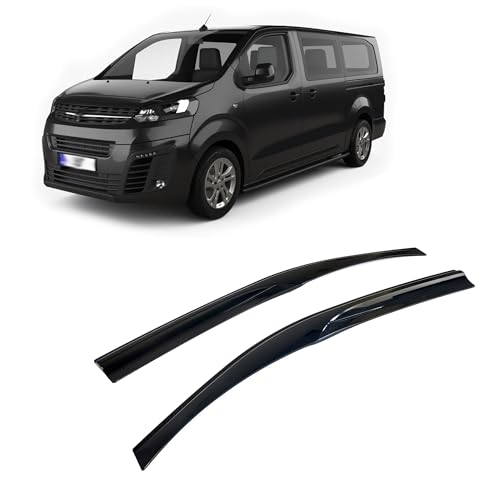 Rumplex Lot de 2 déflecteurs d'air - Déflecteurs d'air - Déflecteurs de pluie - Pour fenêtre de voiture Opel Vivaro 2019-2024 - Protection contre la pluie...