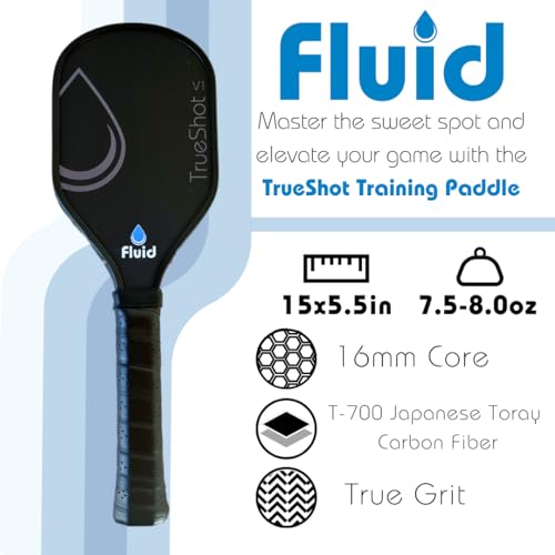 image for Fluid Pickleball - True Shot Training Paddle, Black, 16in x 6