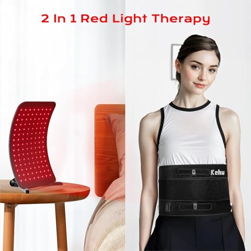 Image of Red Light Therapy, 2 in 1 Red Light Therapy for Face and Body, 660nm and 850nm Infrared Light Therapy, Red Light Panel at Home for Pain, Skin, Back, Leg, Waist, Joints, Muscles (Black)