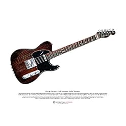 Palissandre Fender Telecaster de George Harrison Art Poster Taille A3 - Les Beatles, Paul McCartney, John Lennon, RIngo Starr, George Harrison