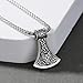 Suiknsn Viking Axe Necklace for Men Women 925 Sterling Silver Wolf Axe Pendant Norse Pagan Jewelry Nordic Gifts Native American Necklace for Father Mom