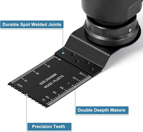 16pcs Multitool Blade Kits Cutting Oscillating Tool Accessories Universal Multi Tools Blade Quick Release Tool Kits Oscillating Saw Blades Set for Wood