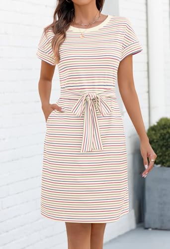 Image of MEROKEETY Women's 2026 Summer Short Sleeve Casual T Shirt Dress