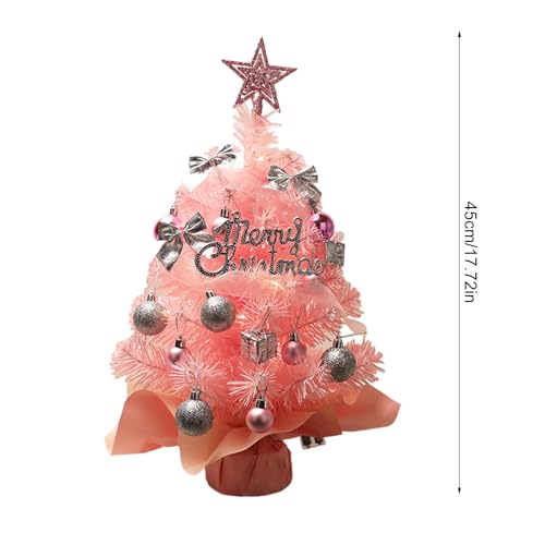 Árbol de Navidad de mesa artificial mini con estrella para decoración navideña de centro 6