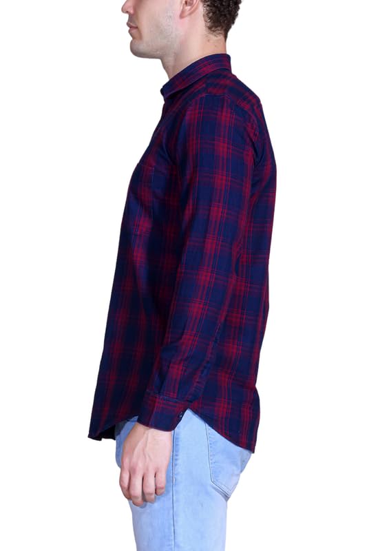 Image of SANE ORIGINALS Ingdigo Washed Checks Pure Cotton Shirt for Men
