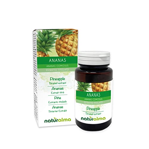 ANANAS (Ananas comosus) Fruchtstiele Naturalma | 2500 GDU/g Bromelain | 120 Tabletten à 500 mg | Nahrungsergänzungsmittel mit titriertem extrakt und Konzentrat | Veganer