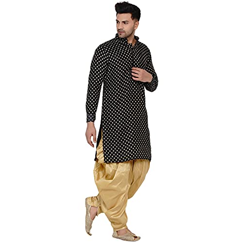 Image of Veera Paridhaan Men's Banarasi Full Sleeve Printed Long Straight Kurta