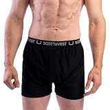 SCOTTeVEST Boxers for Men - 2 Hidden Pockets - Breathable Moisture Wicking Underwear for Travel & More (Black, Medium)