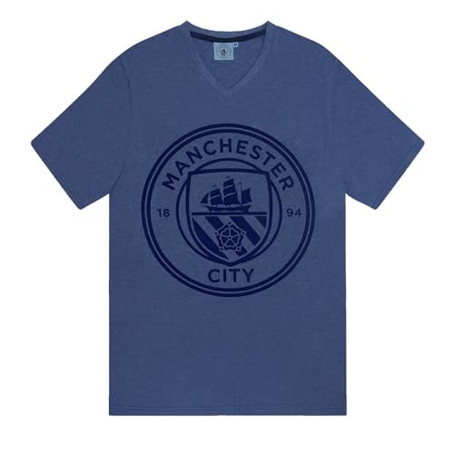 Manchester City FC Official Soccer Gift Mens Short Pajamas Loungewear3