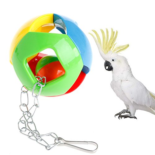 Zzqyis Mascota Ave mordedura Juguete Loro Masticar Bola Columpio Jaula Colgando Jugar Loro Loro