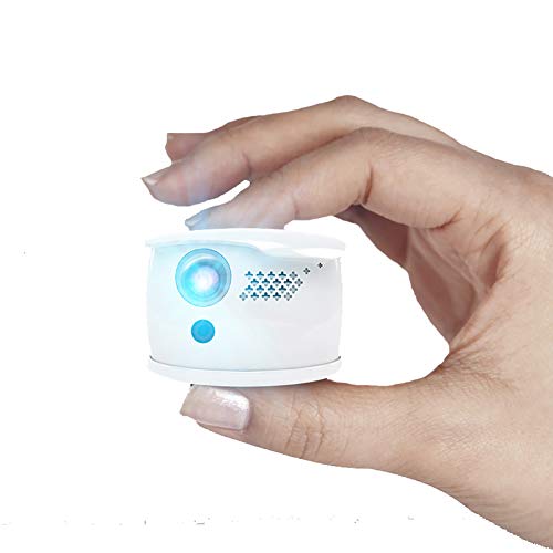 Mini proiettore, WiFi Wireless Supporto per videoproiettore 1080P Full HD, Batteria di Grande capacità Integrata, Compatibile con HDMI/USB/SD per Home Entertainment,Bianca