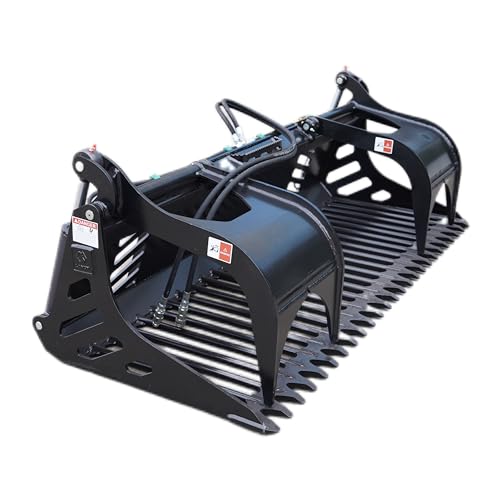 Landy 74 Inch Skid Steer Root Grapple With Teeth Universal Weld On Mount Plate cover