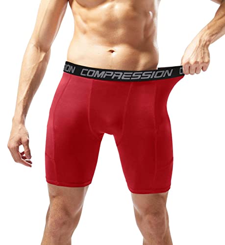 Image of Men's Compression Shorts Underwear, Athletic Workout Base Layer, 4-Way Stretch Moisture-Wicking for Running, Gym, 3 or 5 Pack