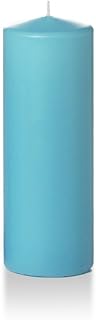 yummi 3" x 8" Caribbean Blue Round Pillar Candles - 3 per Pack