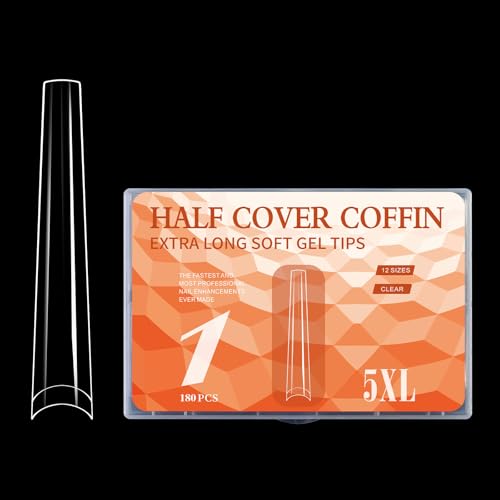Faux ongles transparents 5XL extra longs pour salon de manucure française et fête de mariage