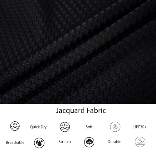 Alex Vando Mens Bubble Jacquard Polo Shirt Super Stretch Short Sleeve Polo Shirts for Men