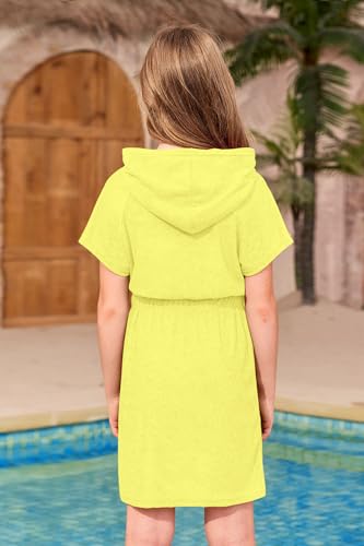 Image of BesserBay Girls Swim Cover Up Beach Bathing Suit Coverups for Swimwear Zip-Up Terry Cloth Robes with Sunglasses 6-14 Years