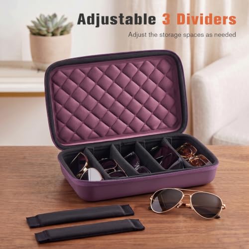 Image of ProCase Hard Shell Travel Sunglasses Organizer, Portable Multiple Glasses Case for Travelling