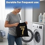 QhgPnt Football Kit Bag, Drawstring Backpack for Football Gear, Ronaldo Inspired Gifts for Boys, 32CM X 40CM Black Sports Storage Bag, Footballs Kits Organizer for Kids - Image 5