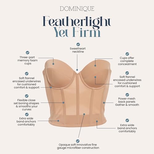 Dominique Brie Backless Strapless Bridal Bra #6380 – Ultra Low Back, Sweetheart Neckline, Smooth Fit – Lingerie for Women3