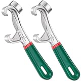 2Pcs Upgraded Bucket Opener Tool 5 Gallon, 8.5 Inch Aluminum Paint Bucket Lid Opener Wrench with Non-slip Rubber Handle Grip, Metal Can Opener Lid Pail Remover Tool for Home Industrial