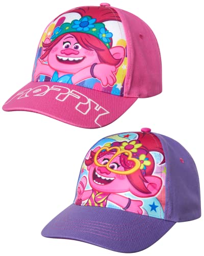DreamWorks Trolls Poppy 2 Piece Design Girls Baseball Cap (Age 4-7)