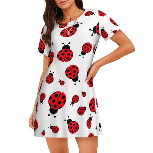 Chemise de nuit coccinelle manches courtes femme pour des nuits douces