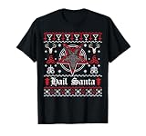 Ugly Christmas Sweater Hail Santa Pentagram Xmas Satan Evil T-Shirt
