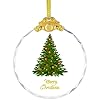 Christmas crystal decoration hanging ornament shiny decor for christmas tree engraving crystal home decor xmas gift double sided printing christmas tree b  urban country home decor