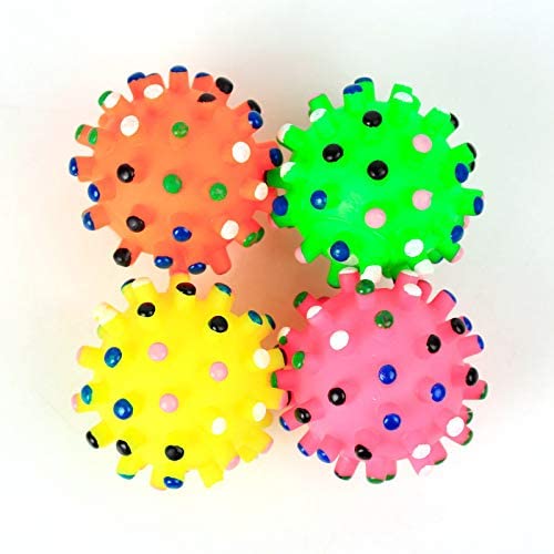 RvPaws Chew Rubber Spike Squeaker Sound Ball Toy for Small to Medium Pets - 2 Pcs Pack - Color May Vary (B09J29LFCN) Amazon Price History, Amazon Price Tracker