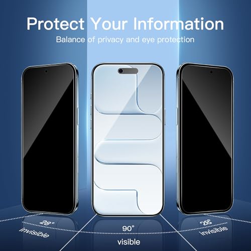 Image of NEW'C 3x Privacy Screen Protector for iPhone Air (6.5 inches)+ 3x Camera Lens Protector, Sensor Protection, Case Friendly Tempered Glass Film, Ultra Resistant, Easy installation tool included