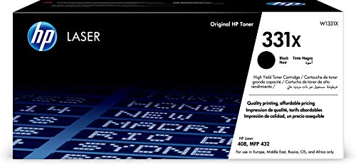 Toner original HP 331X W1331X noir à haute performance pour l'impression de bureau