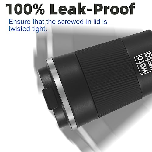 WETOWETO 12oz Stainless Steel Coffee Tumbler, Travel Coffee Mug, Insulated Coffee Mug with Lid, Spill Proof Coffee Cup, Portable Thermal Mug, Reusable Coffee Cup for Hot and Cold (Black)