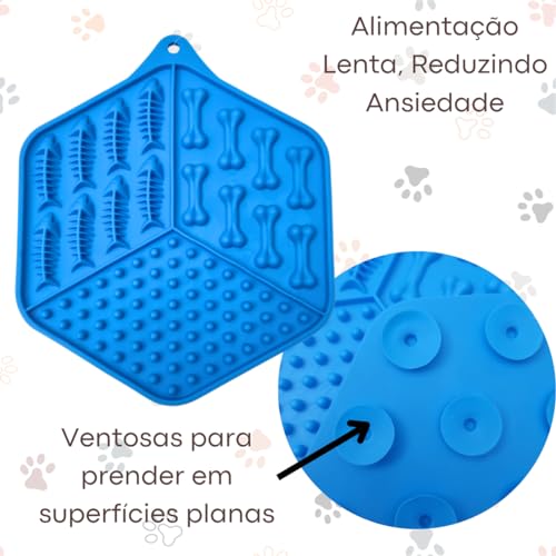 Tapete de Lamber para Cachorro e Gato, Comedouro Lento para Pet, Tapete de Silicone para PET, Auxili