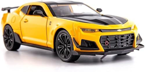 Image of Invite Enterprise Exclusive Diecast Alloy Metal Car 1:32 Bumble Bee Diecast Pullback Toy Car With Openable Doors & Light, Music Boys Gifts Toys For Kids(1:32 Bumblee Bee - Yellow)