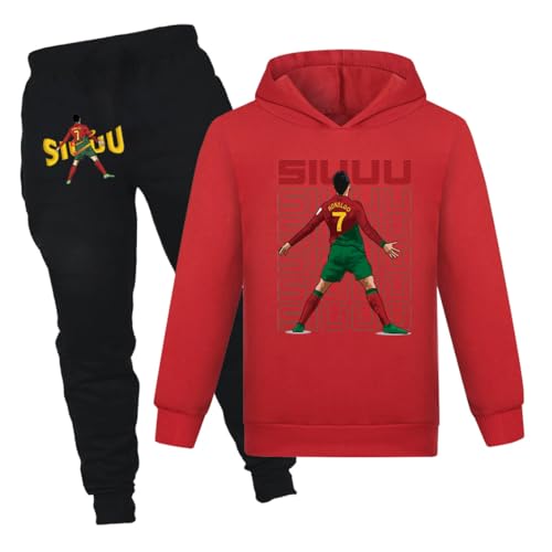 NO 7 Football Kit Tracksuits Training Casual 2-Piece Boys Outfits 3-13 Years (Red, 9-10 Years)